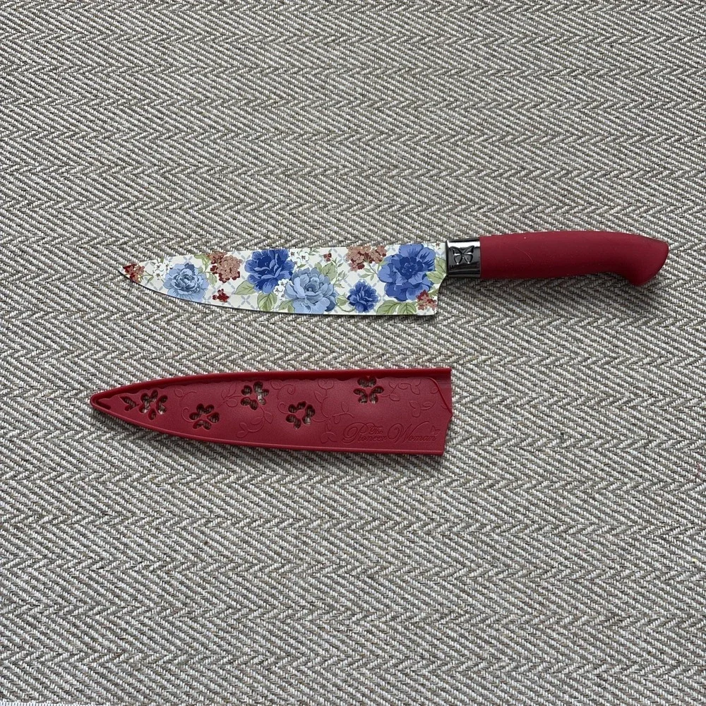 Pioneer Woman 8-inch Chef Knife From Her Floral Collections With Sheath